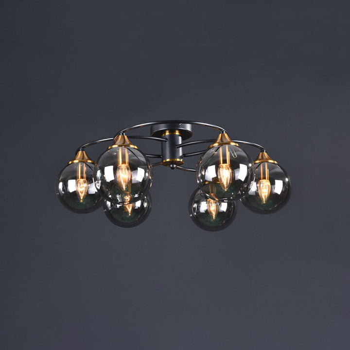 Valentina Plafonnier Boule Moderne, Métal/Verre, Ambre/Gris Fumé, Salon - Neutralighting
