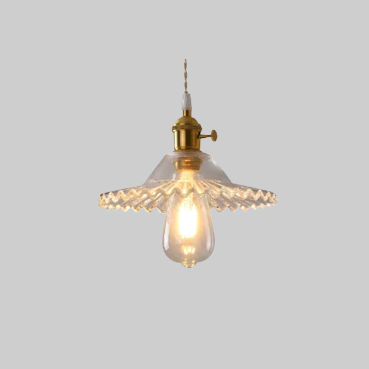 Valentina Luminaires Suspensions Art Deco Floral Vintage Métal/Verre Doré/Clair Salon/Chambre à Coucher - Neutralighting