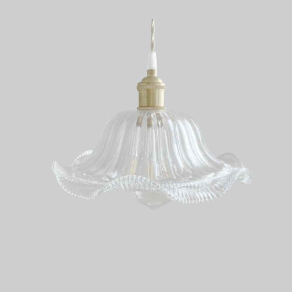 Valentina Luminaires Suspensions Art Deco Floral Vintage Métal/Verre Doré/Clair Salon/Chambre à Coucher - Neutralighting