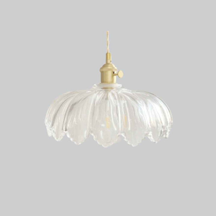 Valentina Luminaires Suspensions Art Deco Floral Vintage Métal/Verre Doré/Clair Salon/Chambre à Coucher - Neutralighting