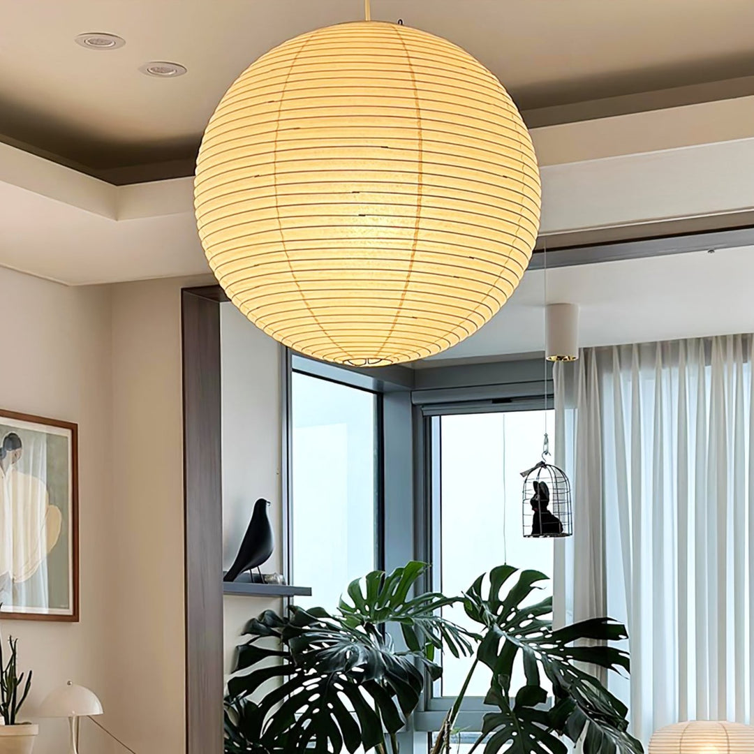 Solara Suspension Bambou Papier Washi Ronde - Neutralighting