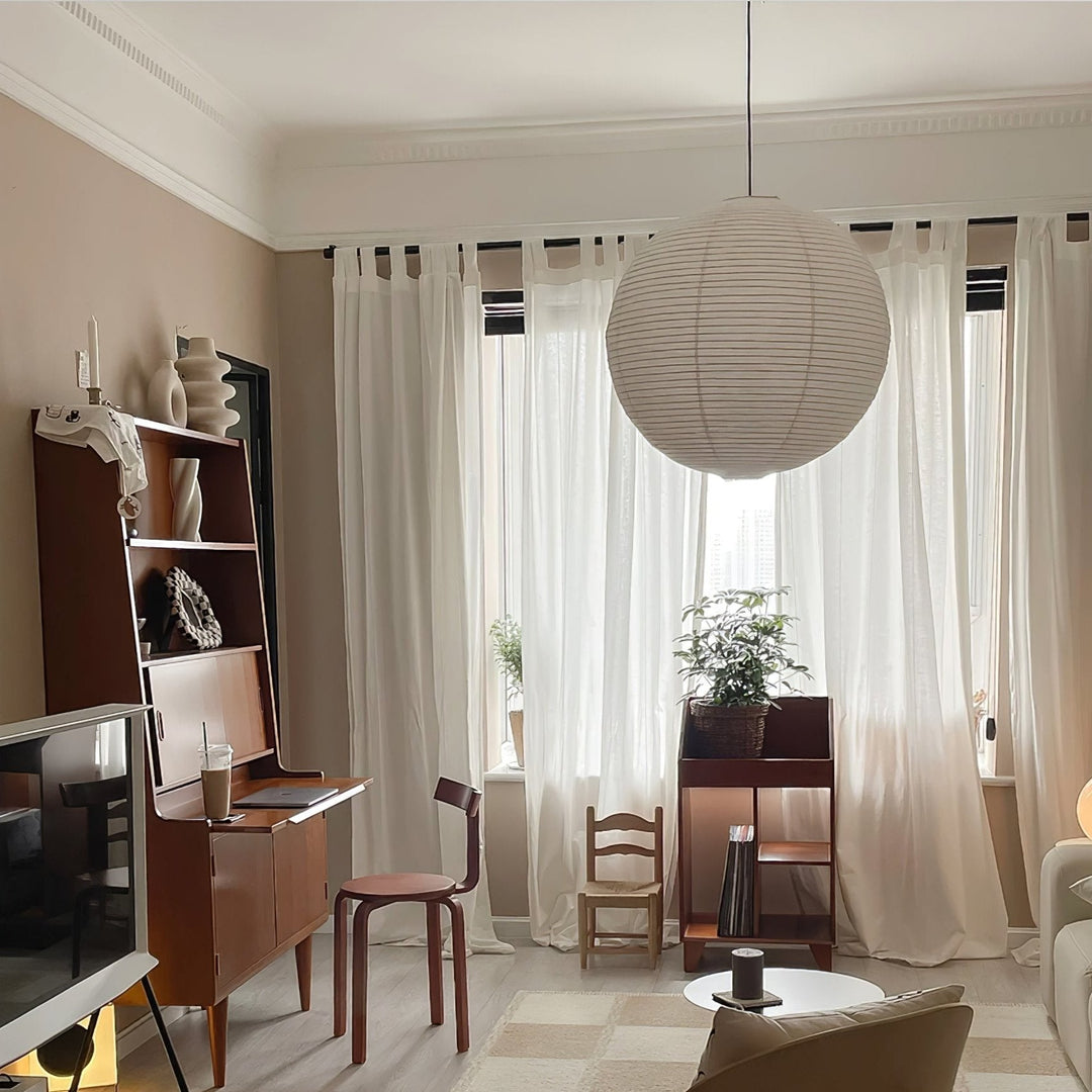 Solara Suspension Bambou Papier Washi Ronde - Neutralighting