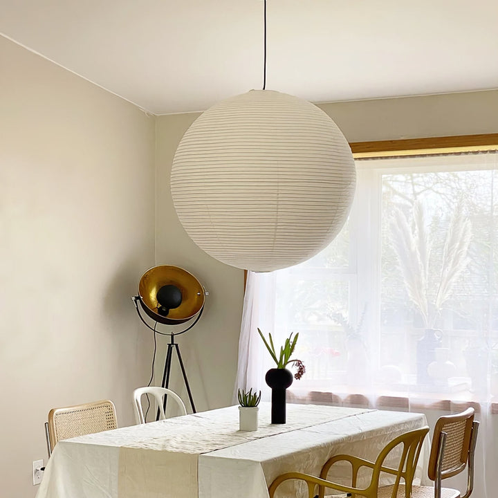 Solara Suspension Bambou Papier Washi Ronde - Neutralighting