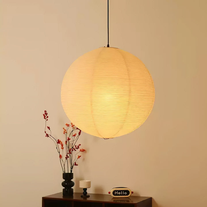Solara Suspension Bambou Papier Washi Ronde - Neutralighting