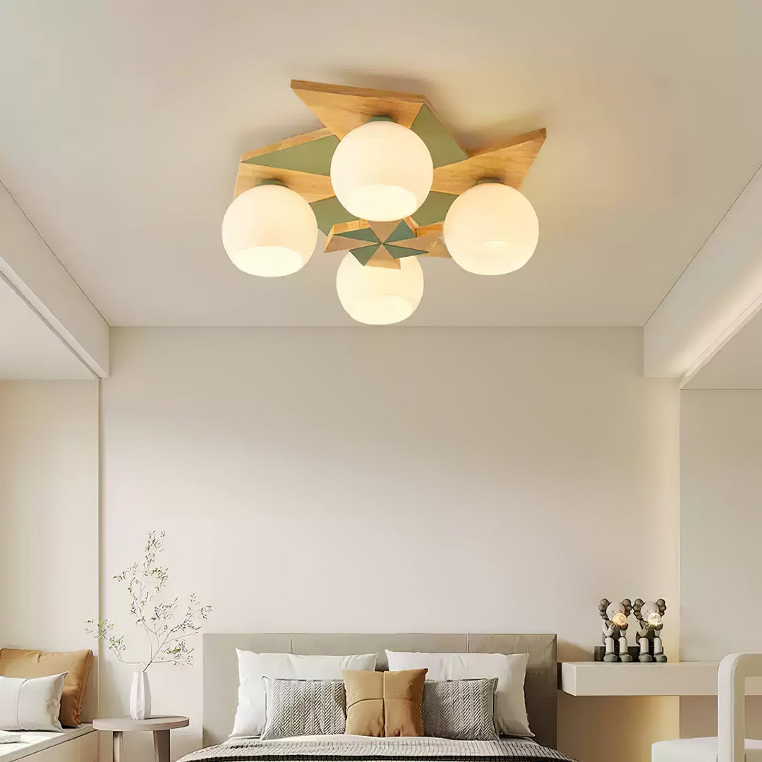 Ewooda Lustra Plafonnier en Bois Naturel Élégant - Neutralighting