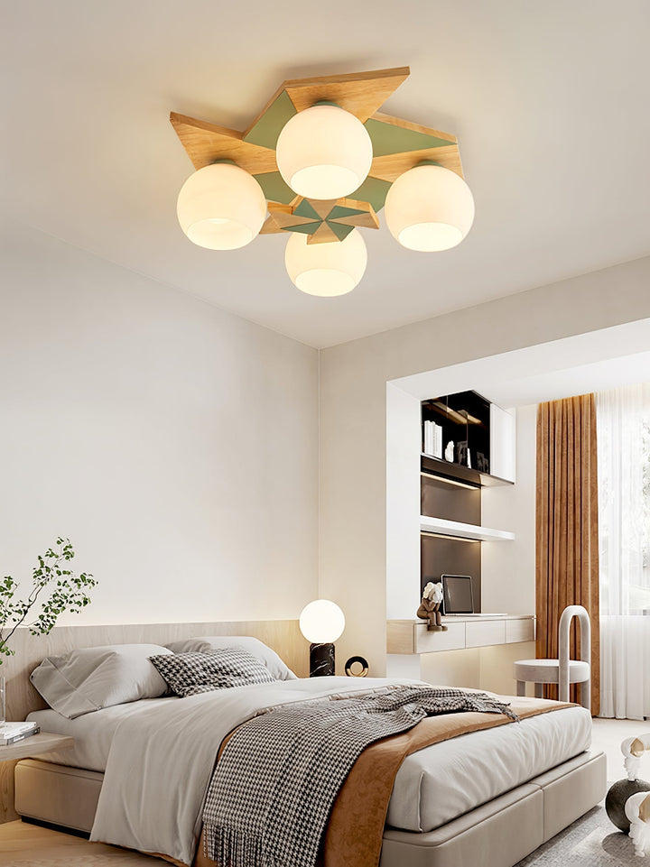 Ewooda Lustra Plafonnier en Bois Naturel Élégant - Neutralighting