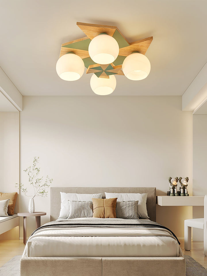 Ewooda Lustra Plafonnier en Bois Naturel Élégant - Neutralighting