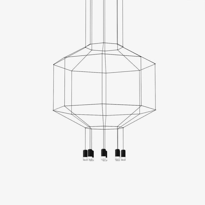 Lustra Lampe Pendante Géométrique en Fil Noir LED - Neutralighting