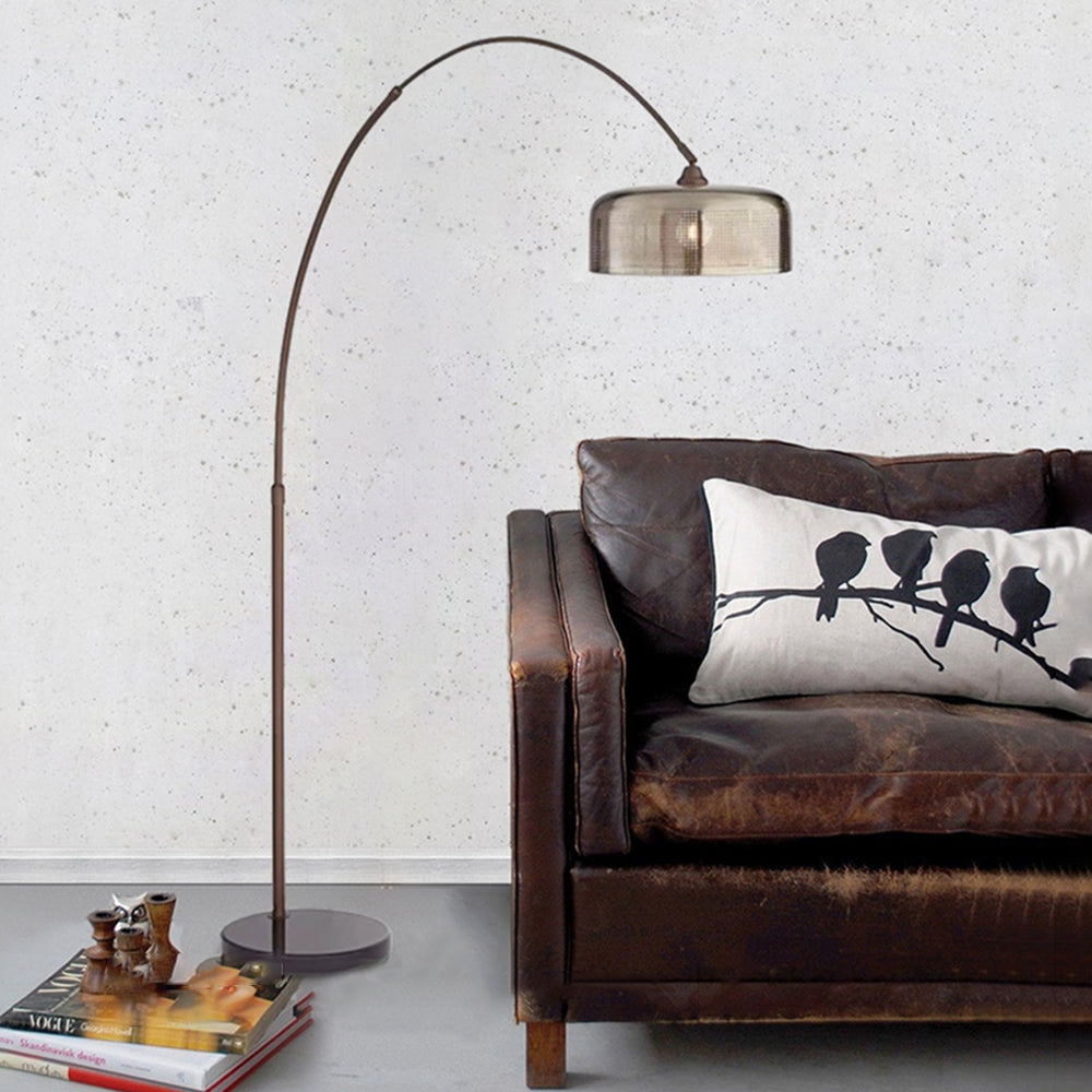 Valentina Lampadaire Courbe Rétro, Métal, Brun, Salon - Neutralighting
